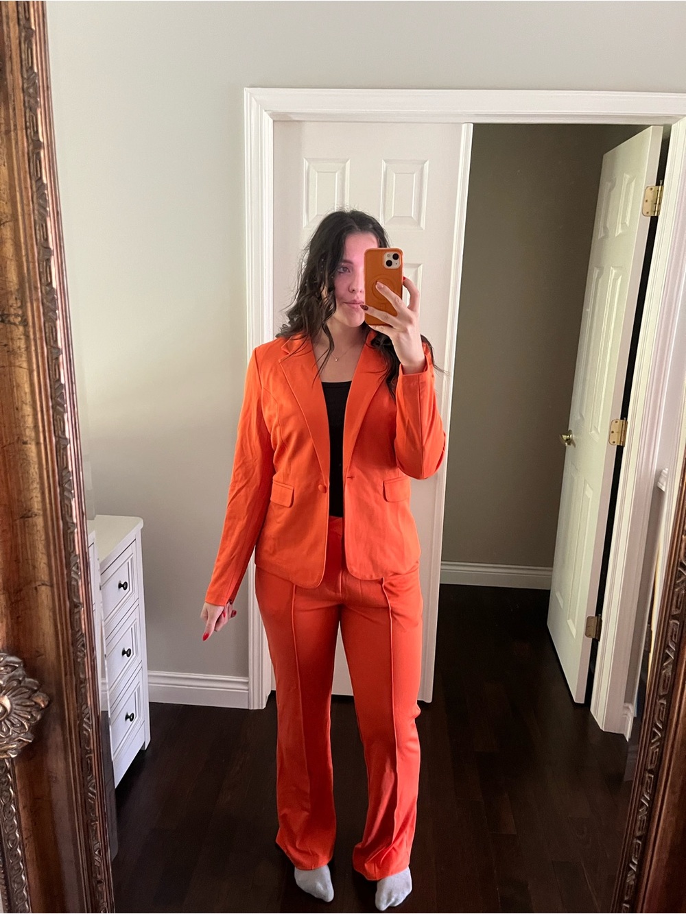 Fashion Nova Vibrant Orange Women's Pantsuit - Blazer & Trousers